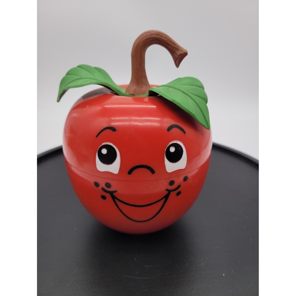 Fisher Price Happy Apple Musical Chime 1972 Rolly Polly Short Stem Vintage